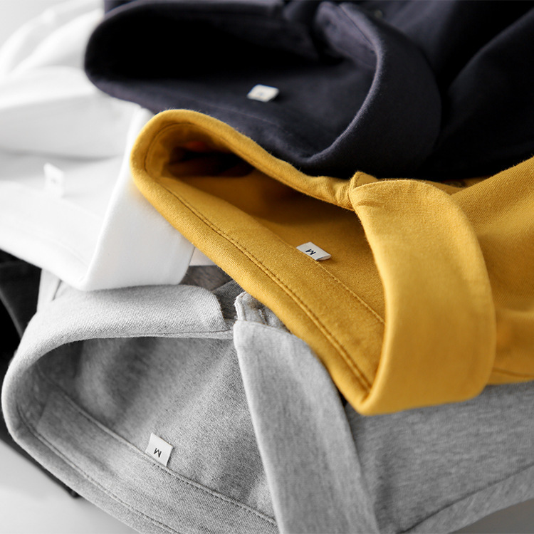 Foreign Trade Original Export Cut Label Daily Single Cotton Micro-Elastic Cute Ingot Collar Comfortable Long-Sleeved Knitted Shirt Women's Bottoming Shirt