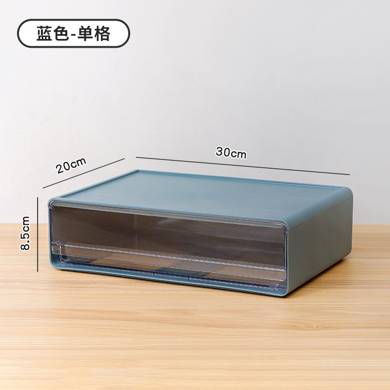 Caja de almacenamiento de escritorio de cajón transparente, caja de acabado cosmético, archivo de escritorio de oficina, caja de estante de papelería