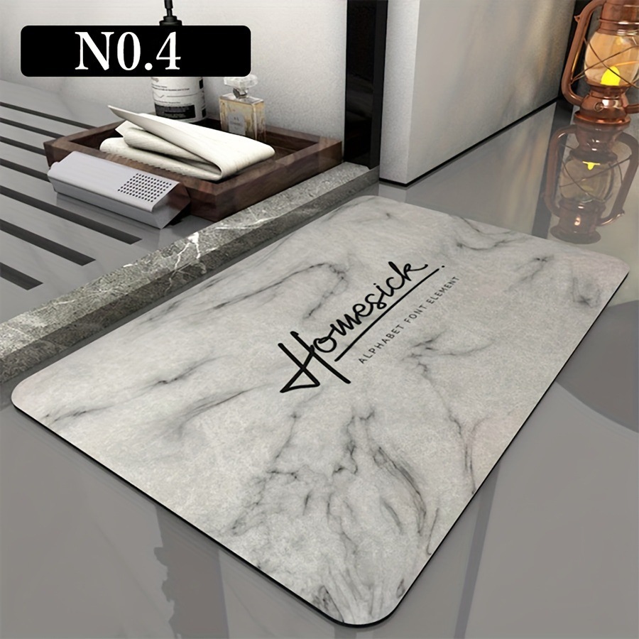 Modern Minimalist High-End Bathroom Anti-Stain Non-Slip Floor Mat, Water-Absorbent Easy-Care Foot Mat for Shower Room, Wear-Resistant Entrance Door Mat