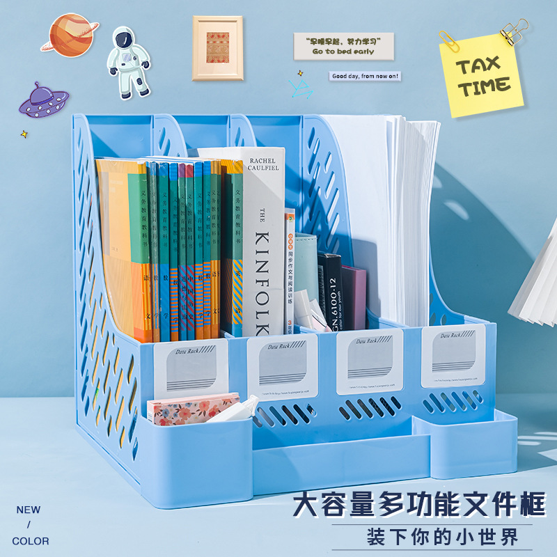 Morandi's desktop file frame Student plastic storage box three…