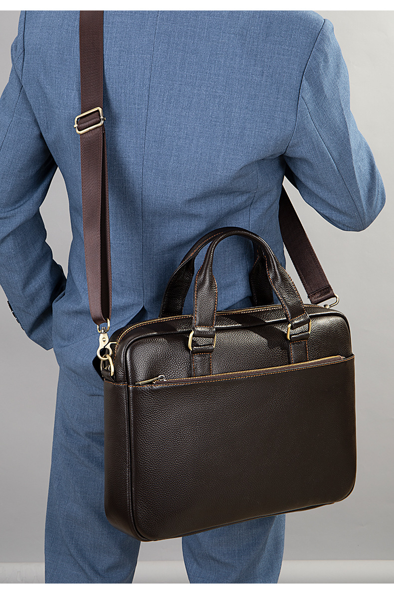 Premium Leather Briefcase For Men Large Laptop Business Handbag_voghion.com