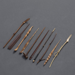 Handmade old bamboo branches, tea needles, tea dials, tea ladles, coal-bamboo tea ceremony Six Gentlemen Kung Fu tea sets accessories, pottery
