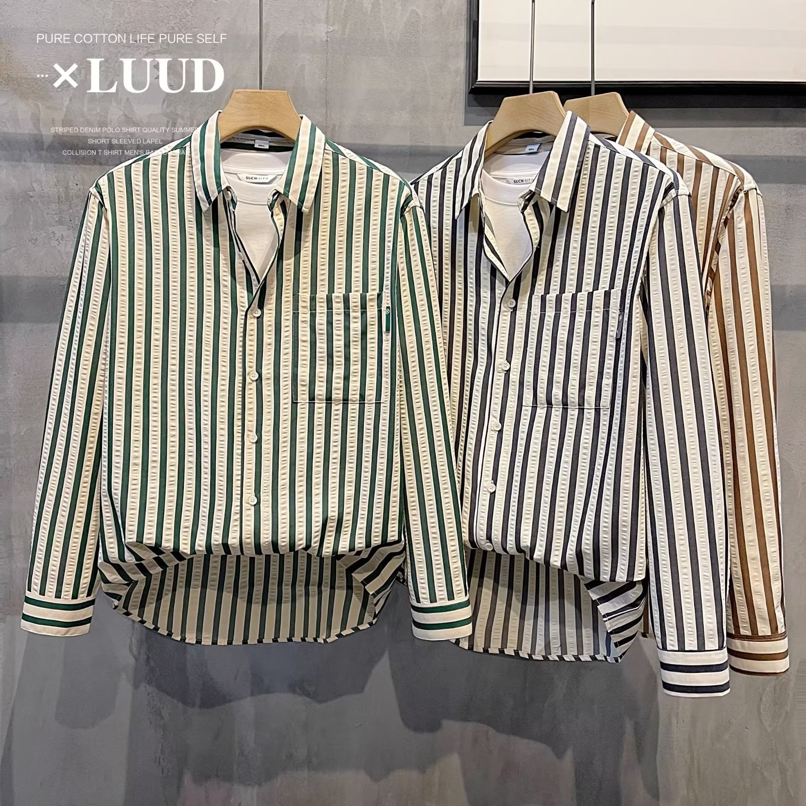 Estilo japonés de Hong Kong 2024 letras camisa de manga larga ins camisa suelta para niños tendencia de verano chaqueta casual de todo fósforo