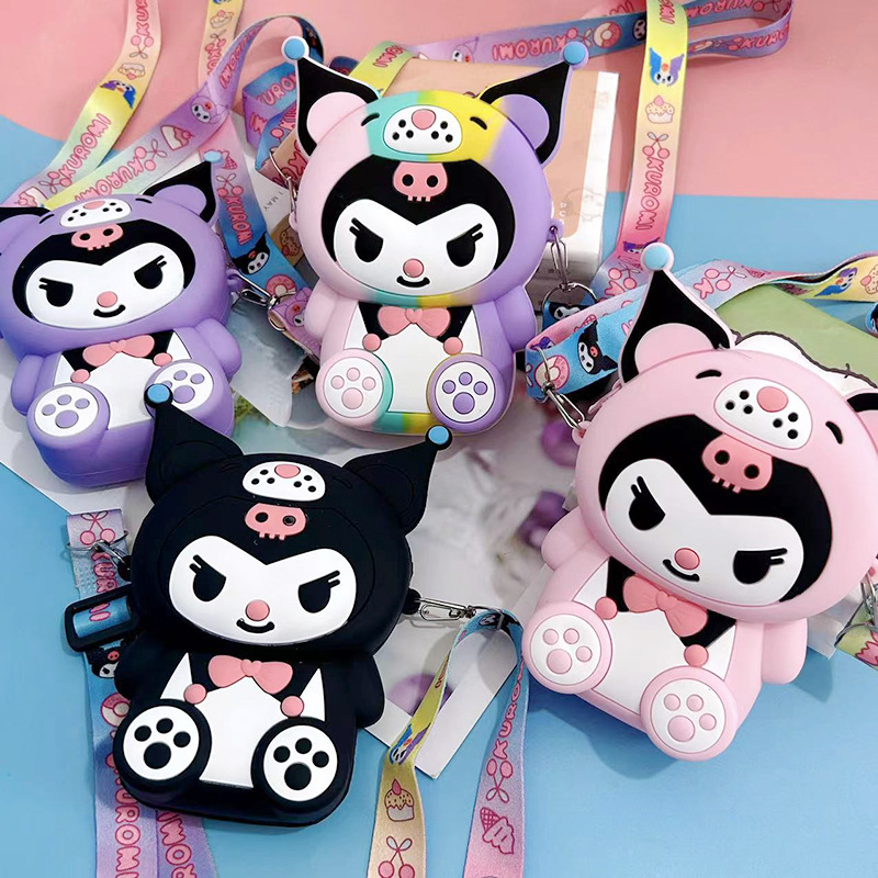 Curomi monedero para niña monedero con llave de silicona plegable pequeño bolso bandolera para niños al aire libre