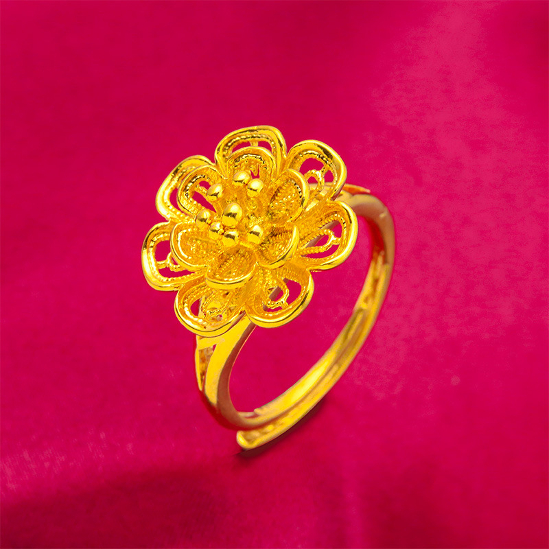 Vietnam arena oro collar de las mujeres imitación de oro amarillo colgante de flores collar de la moneda europea durante mucho tiempo no se desvanece chapado en oro de la joyería