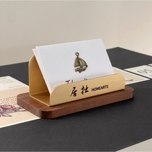 黄铜名片盒便签黄铜名片展示吧台前台个性商务名片盒卡片桌面