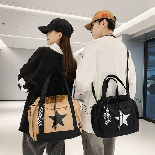 Processing outdoor leisure fitness sports single shoulder handbag crossbody bag for men and women Korean style short trip bag