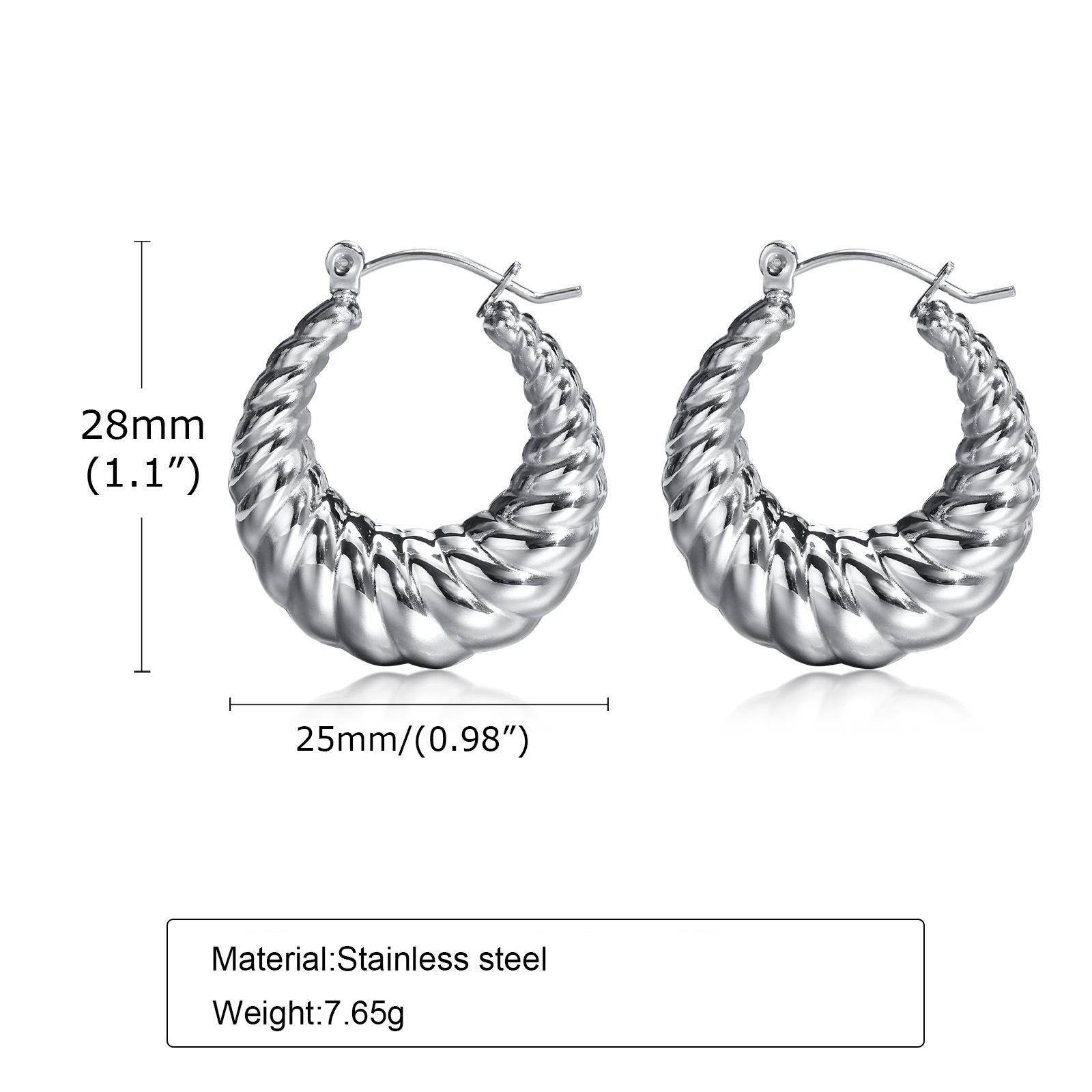 Fashion U Shape Stainless Steel Earrings Stainless Steel Earrings display picture 1