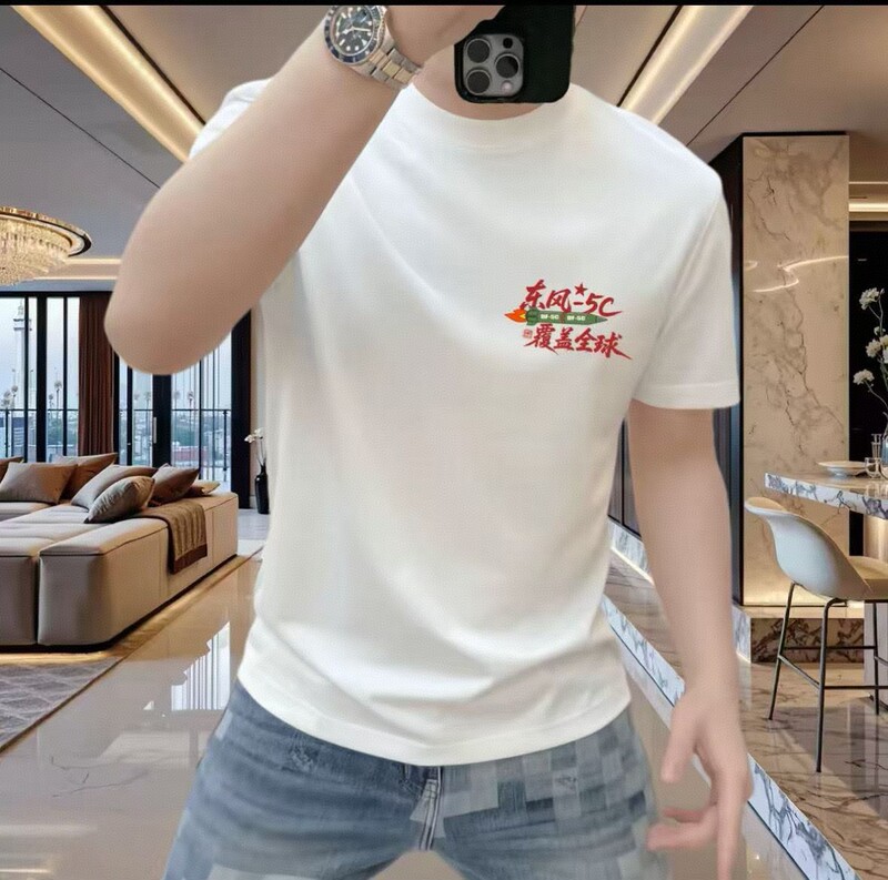 Dongfeng 5C Strike Range Covers the World Ice-Sense Short-Sleeved Men's High Street T-Shirt Men's Summer Loose Casual Top