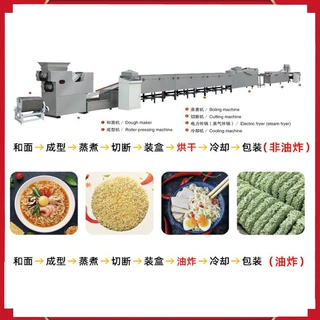 连续式燃气油炸流水线 水煮面熟鲜面设备生产线 火锅面全自动设备