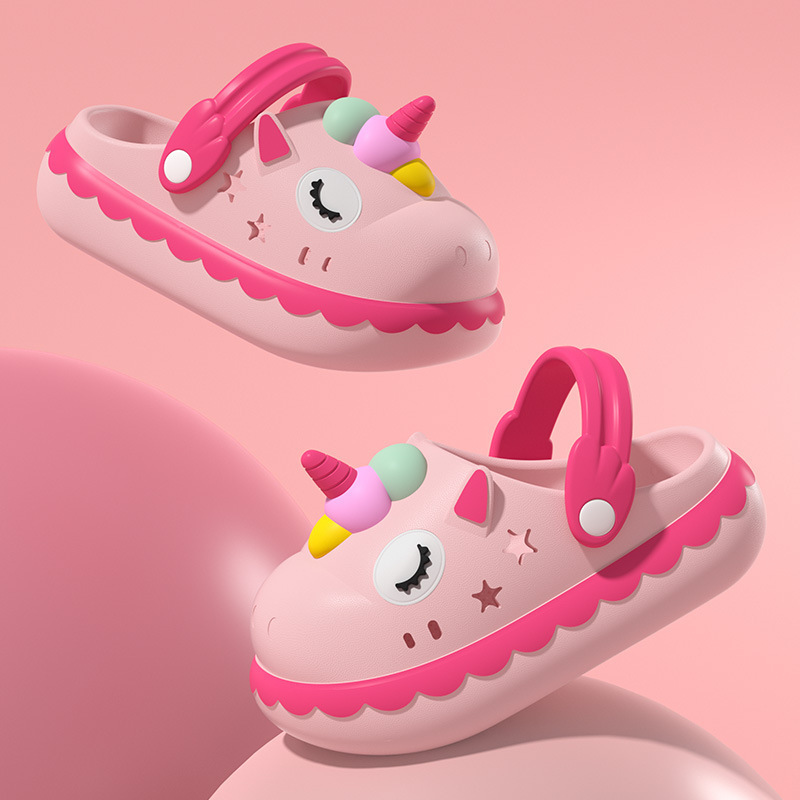 Unicorn Girls Children's Slippers Summer Princess Cute Cartoon Baby Kids Indoor Non-Slip Girls' Crocs