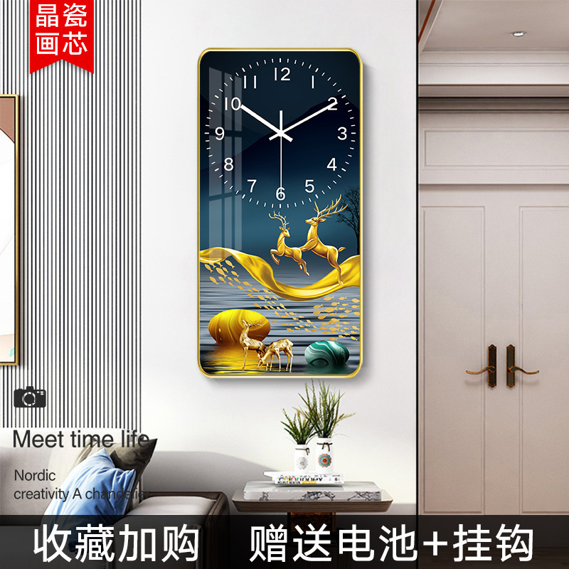 Moderno Hotel minimalista pasillo pintura decorativa reloj de lujo luz corredor Fondo colgante de pared pintura salón reloj mural