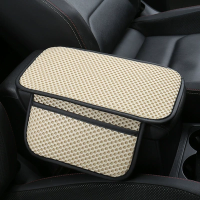 Net Dustproof and Wear-Resistant Armrest | Armrest box pad - warm-rice-with-pocket