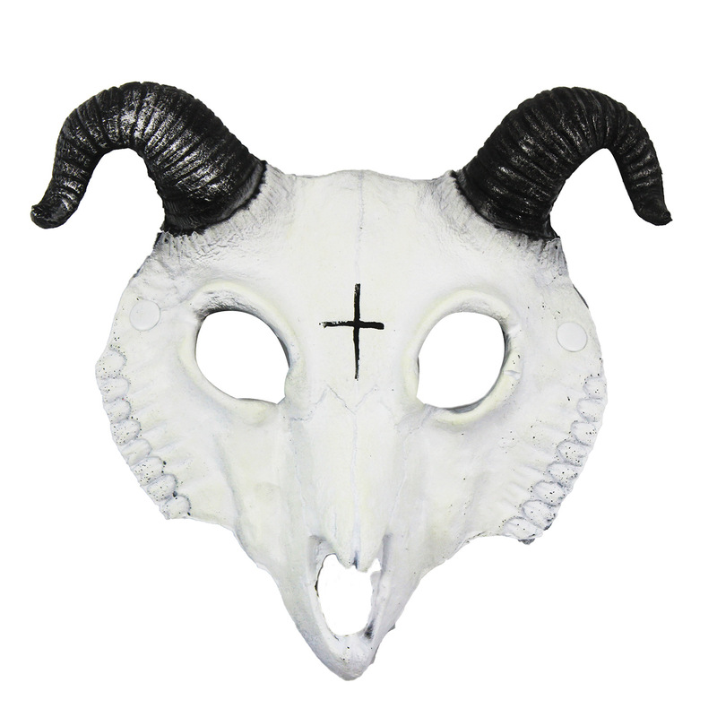 アマゾンクロスボーダーヤギマスクハロウィーンヤギマスクカーニバルパーティーPU動物マスクcos小道具|undefined