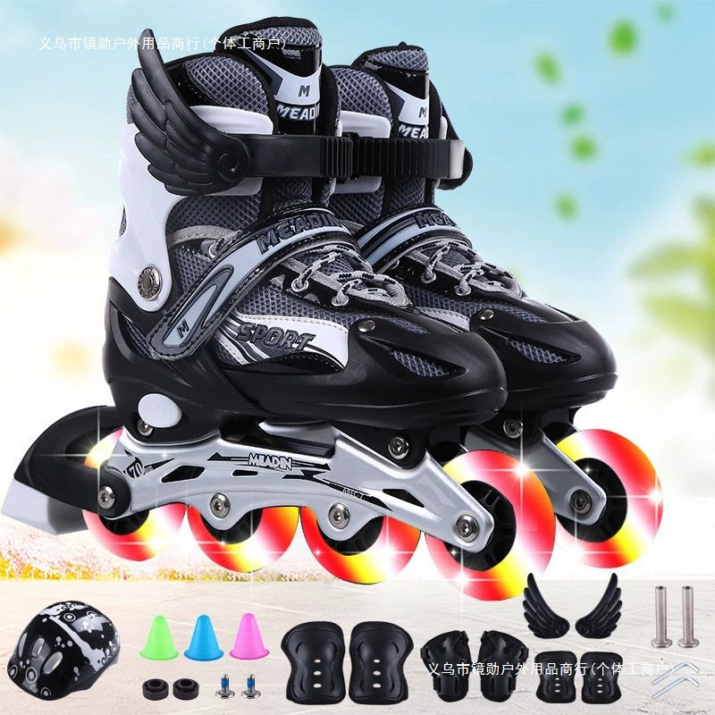 Flashing children's set, roller skates, full set