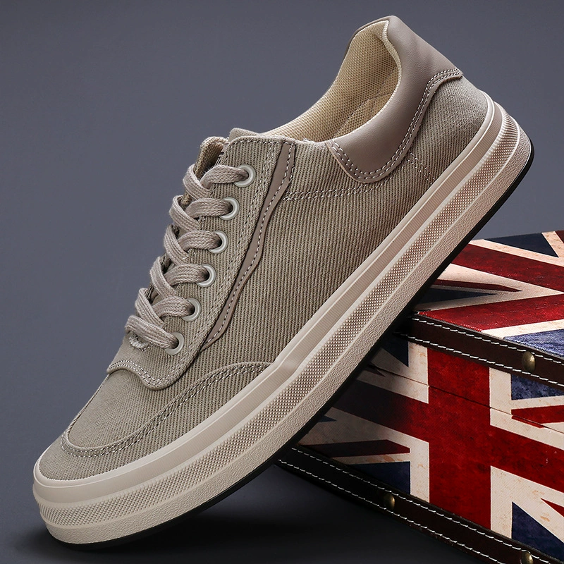 2024 осень новая мужская обувь корейская версия дикая тенденция повседневная мужская обувь холст удобная и дышащая нишевые туфли мужская