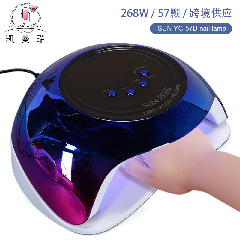 268W de alta potencia de manicura lámpara de secado rápido pegamento de manicura led manicura tienda de manicuras profesional inteligente lámpara de horneado transfronteriza