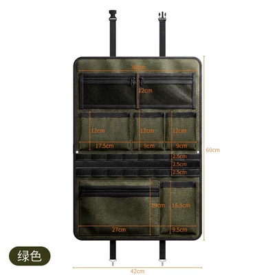 Car Multifunctional Storage Hanging Bag, Car storage bag/box - 600d-oxford-cloth-rear-seat-storage-hanging-bag-military-green-2004b