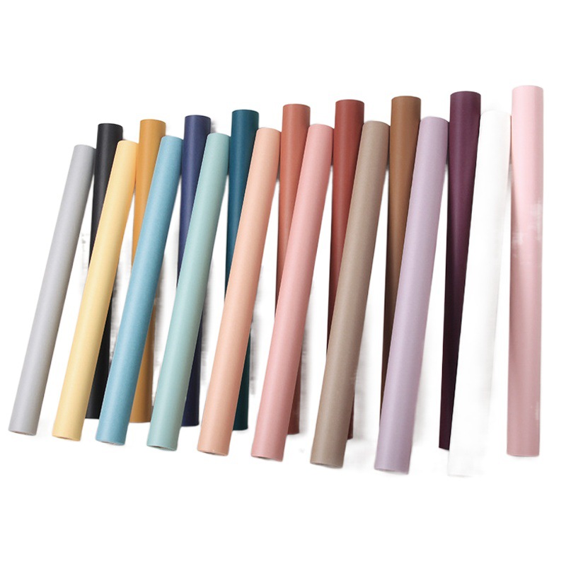 Dulce fresco vaca rollo de papel color sólido suave luz flor tienda floral ramo flor papel de embalaje material DIY paquete flor papel de embalaje