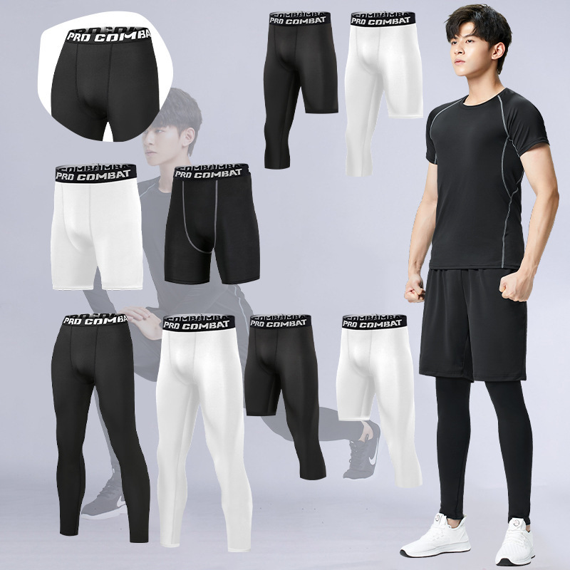 Basketball Tights Three-Point High Elasticity Quick-Drying Fitness Training Sports Base Men's and Women's Compression Equipment American Style