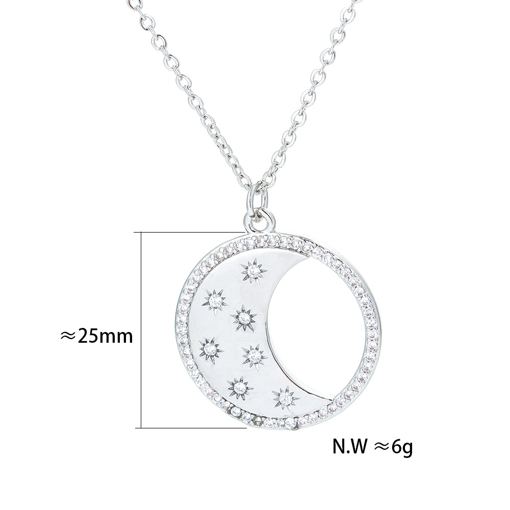 Fashion Style Star And Moon Personality Star And Moon Copper Clavicle Chain