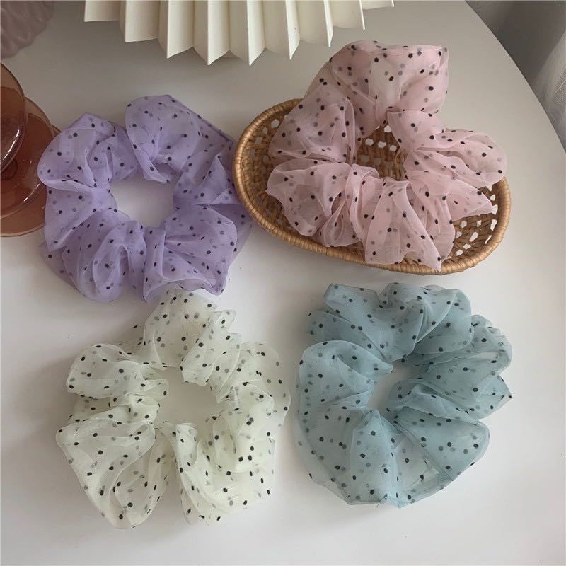 Casual Simple Style Polka Dots Gauze Printing Hair Tie display picture 2