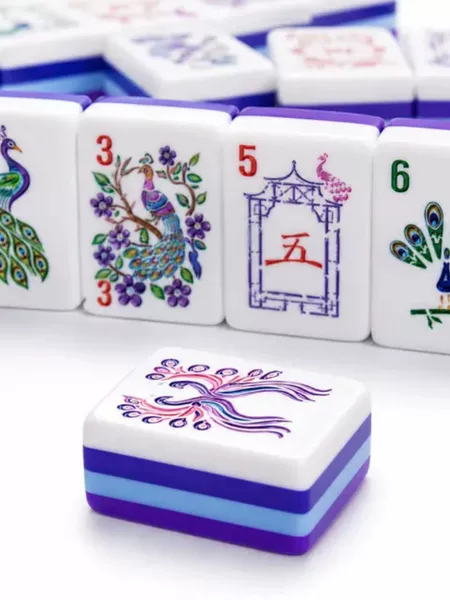 Acrylic American No. 32 Pure Purple Peacock 160 Mahjong Tiles in Stock
