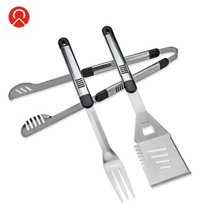 Bbqtools Barbecue Supplies Aluminum Tube Handle Stainless Steel Grill 3-Piece Barbecue Set Stainless Steel Barbecue Tools