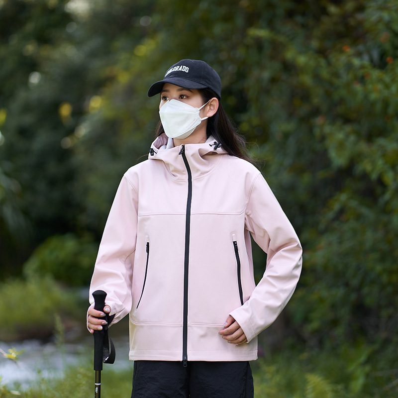 秋冬季软壳冲锋衣男女户外防泼水防风加绒保暖登山服骑行运动外套|undefined