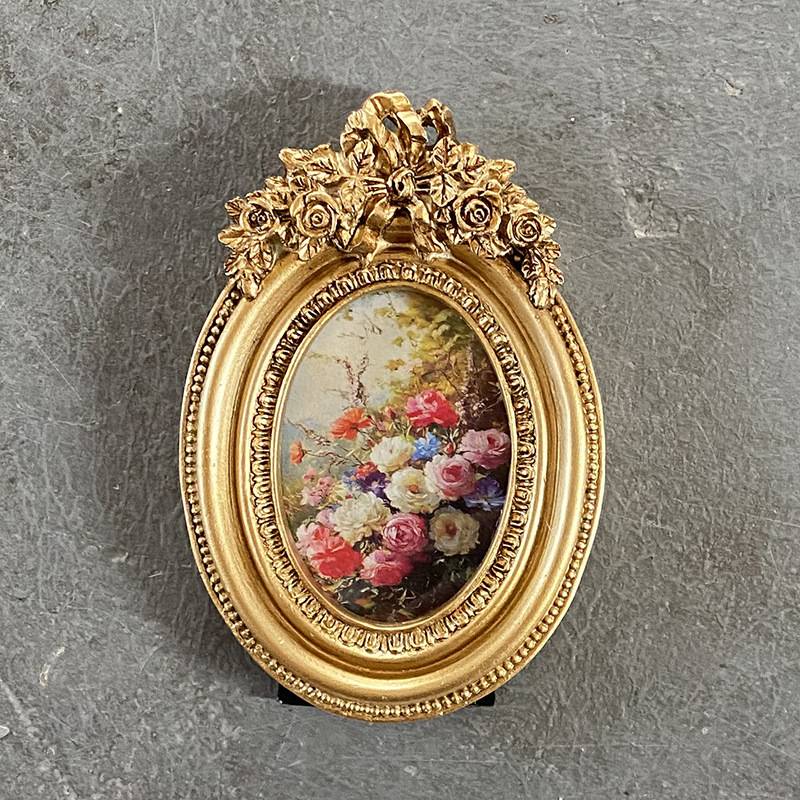 European-style Retro Bow Photo Frame Home Bedroom Cosmetic Mirror Wall-hanging 6 Inch 7 Inch Photo Frame Home Decorations