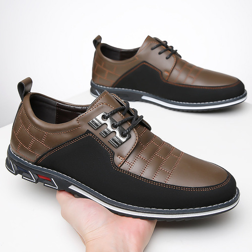 Men's Leather Shoes, Large Size, British Style, Versatile Youth Casual Men's Shoes, Cross-border Daily Casual Men's Shoes