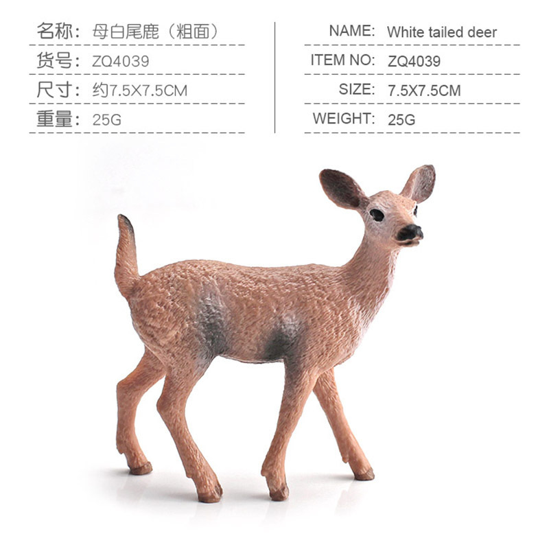 Transfronterizo de simulación de exportación mini macho alce Sika ciervo cola blanca ciervo bosque animal ciervo modelo decoración adornos