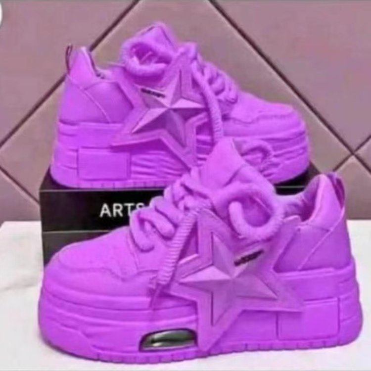 Estación independiente de comercio exterior Tendencia nueva estrella de cinco puntas otoño plataforma plataforma zapatos mujer moda casual zapatos blancos mujeres