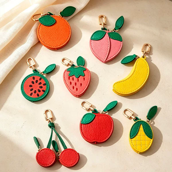 Fruit mini coin purse gift keychain leather bag pendant ins fresh style coin storage bag
