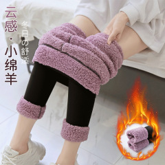 特厚雲のベルベットのサメのズボンのレギンスの女性は冬にベルベットを着てバービーのズボンの弾力性が痩せているヨガパンツを着ている