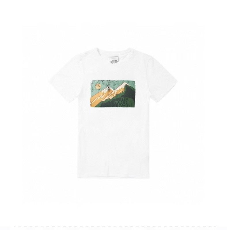 NTノースフェイスの純綿Tシャツの正しいバージョン、男性と女性用、カップル向けの同じスタイル、トレンディなプリント、幅広で多用途、カジュアル半袖|undefined