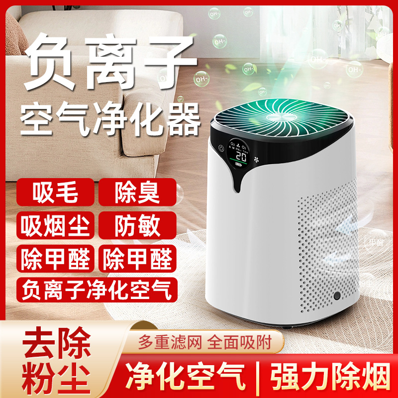 Cross-Border Negative Ion Air Purifier Pet Hair Suction Air Household Formaldehyde Removal Purifier Desktop Purifier