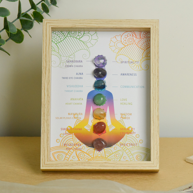 Colorful original stone crystal light photo frame decoration wholesale housewarming New Home picture frame home festive decoration gift