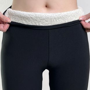 2025 New Women's Autumn European and American Trendy Brand High-Elastic Lamb Wool Pants, Warm Pants for Outer Wear, Thickened and Fleece-Lined Leggings