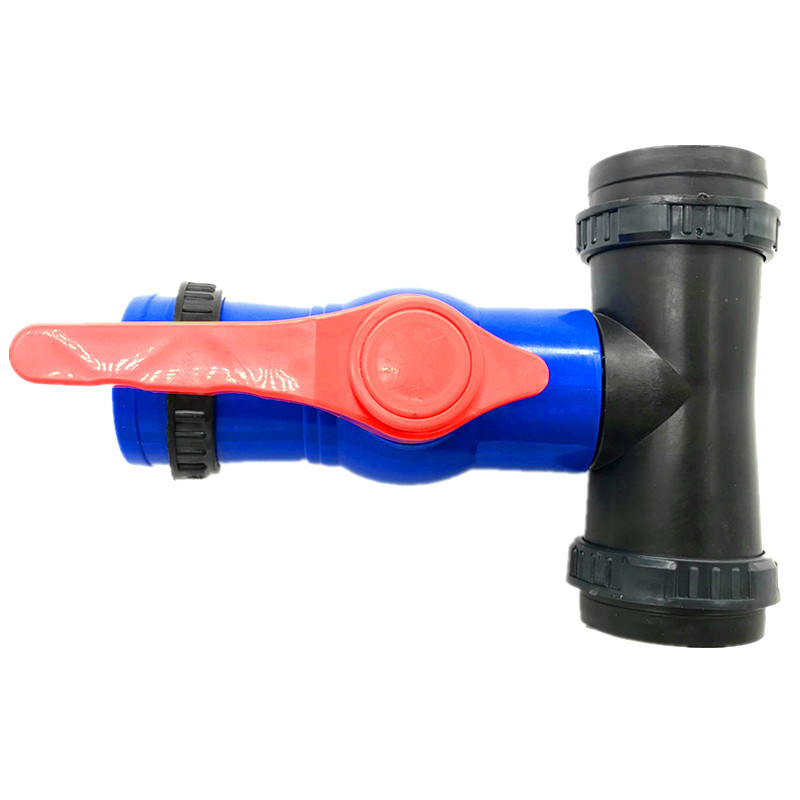 微喷带滴灌带2寸转变1寸1.5寸2寸分体式三通四通球阀开关接头配件