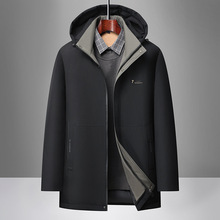 棉服男爸爸冬装外套拼接加厚中老年户外羽绒棉服加厚棉衣