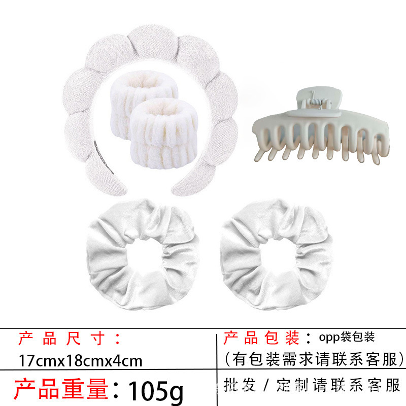 跨境海绵云朵发箍批发高颅顶高级感毛巾布麻花女士洗脸手腕带头箍|undefined