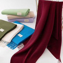 新款秋冬季纯色围巾舒适柔软百搭披肩加大加厚保暖仿羊绒围脖批发