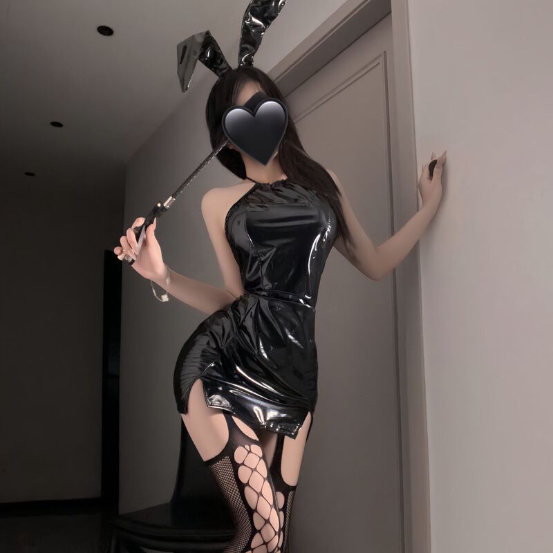 Sexy Patent Leather Devil Hip Skirt, Tight and Slimming Suspender Nightclub Uniform, Pure Lust Sexy Girl Sexy Lingerie Little Devil Sexy Patent Leather Devil Hip Skirt, Tight and Slimming Suspender Nightclub Uniform, Pure Lust Sexy Girl Sexy Lingerie Little Devil