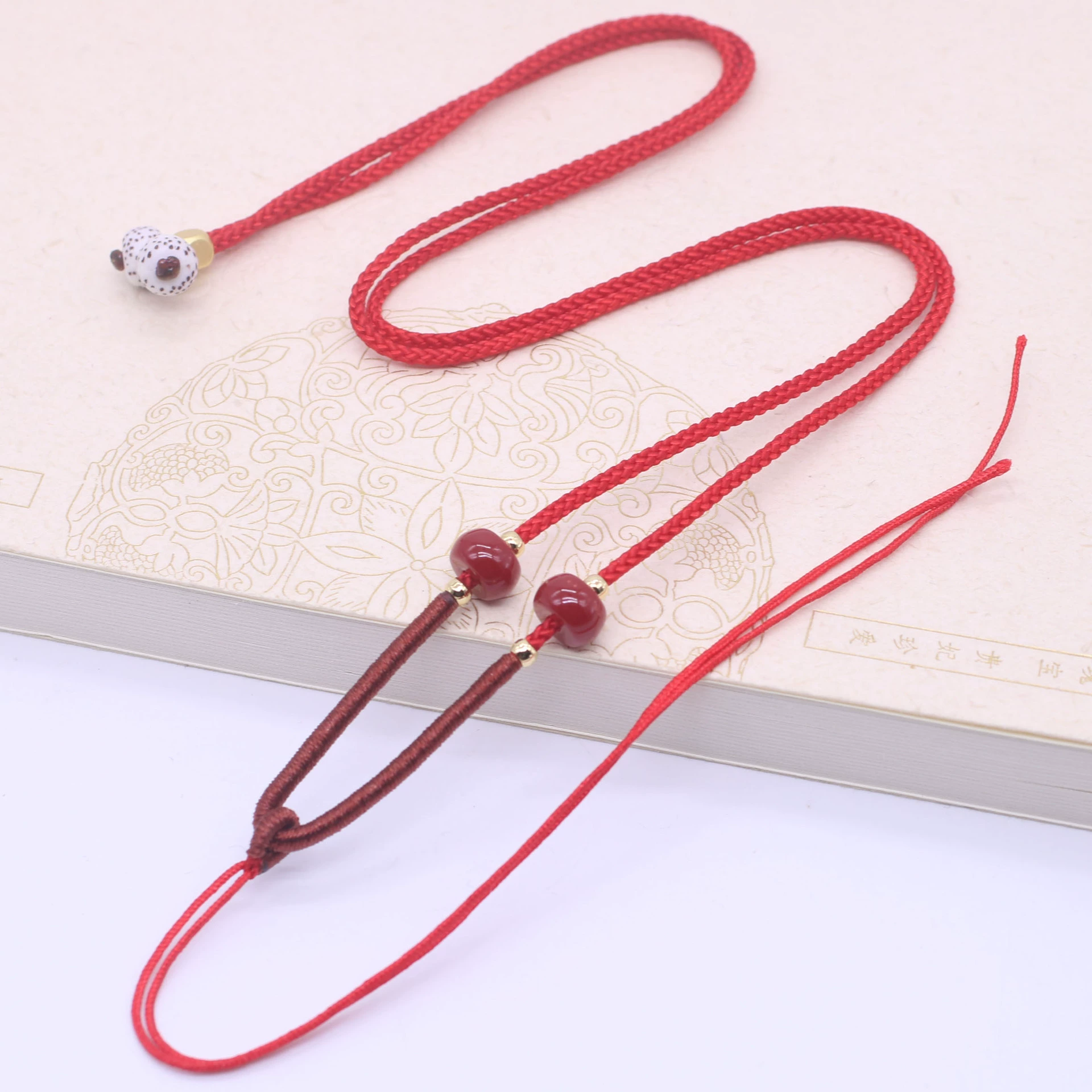 Подвеска, стропа, тканые ювелирные нефриты, шнур necklace, кинбар