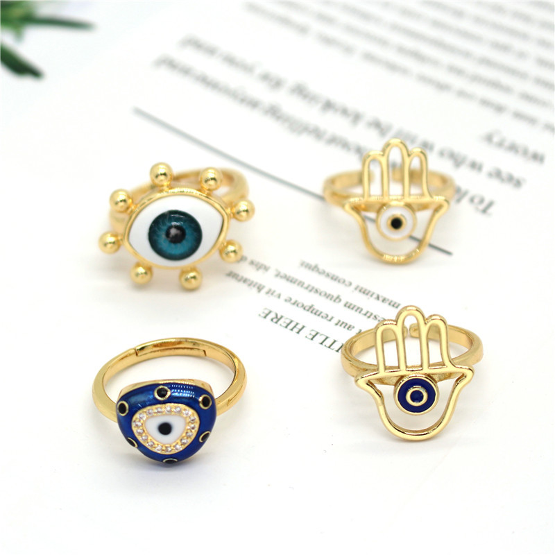 Fashion Drip Oleoresin Demon Eye Adjustable Ring display picture 2