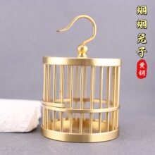 全黄铜鸟笼创意铜器手摆件鸟笼装饰品铜器小摆件创意金色蝈蝈笼子