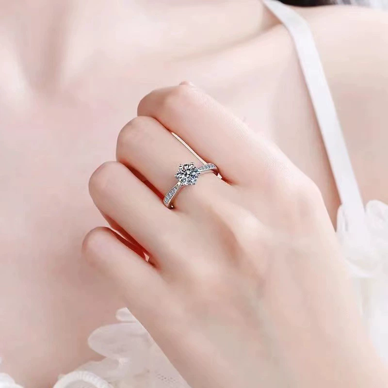 Кружевные кроссовки Моссан Diamond Eight Hearts Eight Arrows Classic Six Claw Crown Открытое кольцо для женщин
