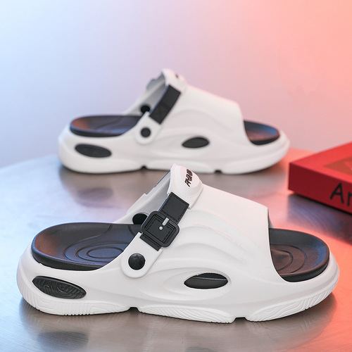 2024 Versatile Men's Fashion Summer Trend Thick Sole Non-Slip Outdoor Hot Pot Couple's Personal Double-Use Slippers