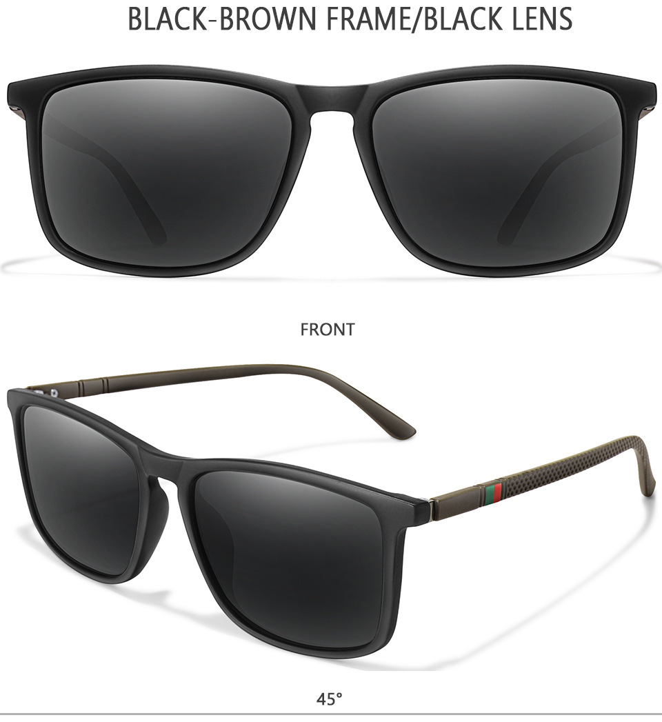 60g Weight Full Frame Glasses Structure Sunglasses Classification PC, UV400 Protection Lens Material Square Glasses Style Travel, Daily Occasion Geometric Pattern Men's Gender Simple Style Style Simple Style Geometric PC UV400 Protection Square Full Frame Men's Sunglasses 4